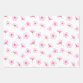 Wrapping Paper Sheets - Pink Flower Patterns ラッピングペーパーシート (正面3)
