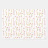 Wrapping Paper Sheets - Pink Flower Patterns ラッピングペーパーシート (正面)