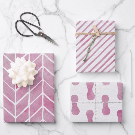 Wrapping Paper Sheets - Pink Pattern ラッピングペーパーシート (正面)