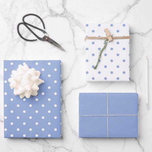 Wrapping Paper Sheets - Sky Blue Patterns ラッピングペーパーシート (正面)