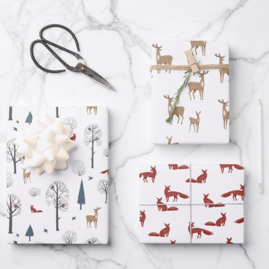 Wrapping Paper Sheets - Winter Patterns ラッピングペーパーシート (正面)