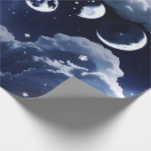 Wrapping Paper - Silver Celestial Moon Design ラッピングペーパー (角)