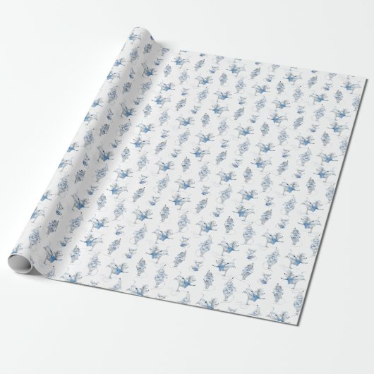 Wrapping Paper - Snow Mice Pattern ラッピングペーパー (アンロールド)