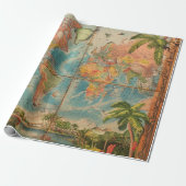 Wrapping Paper-Vintage Atlas Wrapping Paper ラッピングペーパー (アンロールド)