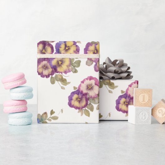 Wrapping Paper | Vintage Pansy Floral Garden ラッピングペーパー (ベビーシャワー)