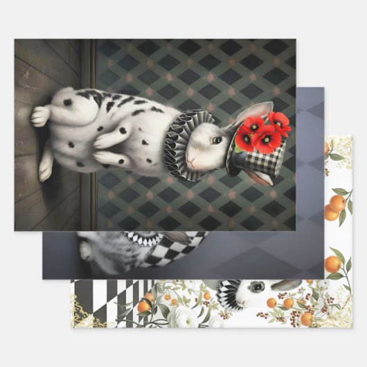 Wrapping Paper Whimsy Rabits ラッピングペーパーシート (セット)