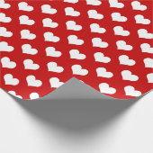 Wrapping Paper White Hearts on Pink – Cute Love  ラッピングペーパー (角)