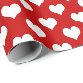 Wrapping Paper White Hearts on Pink – Cute Love  ラッピングペーパー (ロールコーナー)