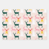 wrapping paper with Christmas reindeer ラッピングペーパーシート (正面2)