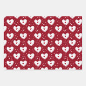 Wrapping Paper with Red Hearts Pattern ラッピングペーパーシート (正面2)