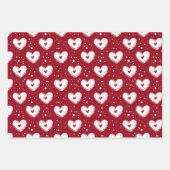 Wrapping Paper with Red Hearts Pattern ラッピングペーパーシート (正面)