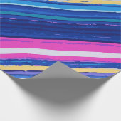 WrappinPink Blue Yellow Abstract Paint Lines Bold ラッピングペーパー (角)