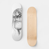 Wrath Anime black and white drawing スケートボード (正面)
