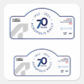 WRCアクロポリスラリーギリシャのモータースポーツカーレース スクエアシール (正面)