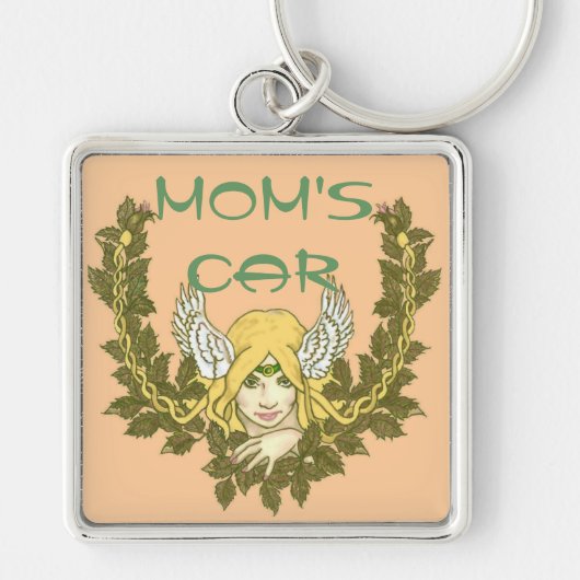 Wreathケルト族の緑の女性 キーホルダー (正面)