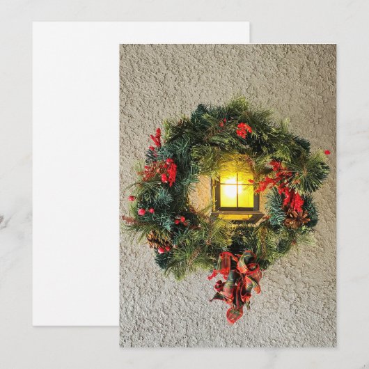 Wreath  holiday card シーズンカード (正面/裏面)