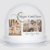 Wreath & Merry Christmas Multi-Photo Snow Globe (正面)