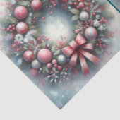 Wreath Sage Green & Pink Decoupage 薄葉紙 (詳細)