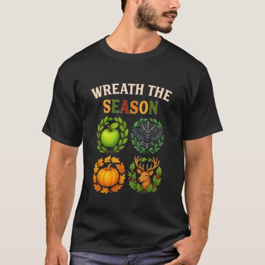 Wreath The Season BER Months Fall Halloween Christ Tシャツ (正面)