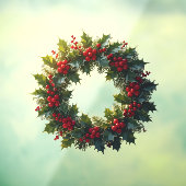 Wreath With Holly Berries Vector Art Logo ウィンドウサイン (シート3)