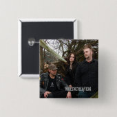 Wreckcreationバンド写真が付いている正方形ボタン 缶バッジ (正面&裏面)