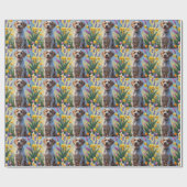 Wrefold Pointing Griffon春の花絵を描ズ ラッピングペーパー (フラット)