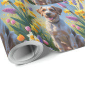 Wrefold Pointing Griffon春の花絵を描ズ ラッピングペーパー (ロールコーナー)