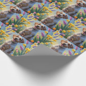 Wrefold Pointing Griffon春の花絵を描ズ ラッピングペーパー (角)