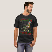 Wren鳥クリスマスライト醜いセーターSanta Wren Tシャツ (正面フル)