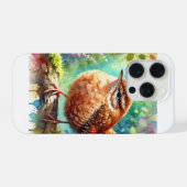 Wren Bird 280824AREF113 - Watercolor iPhoneケース (裏面横)