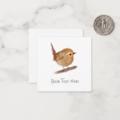 Wren Bird Flatパーソナライズされたノートカード ノートカード (正面/裏面インサイチュ)