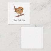 Wren Bird Flatパーソナライズされたノートカード ノートカード (正面/裏面)