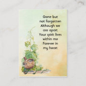  Wren Bird Vineyard Memorial Keepsake 名刺 (裏面)