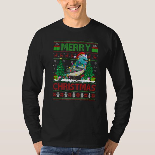 Wren Bird Xmas Tree Ugly Santa Wren Christmas Tシャツ (正面)