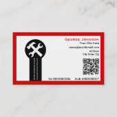Wrench and hammer handyman construction red 名刺 (裏面)