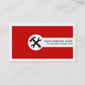 Wrench and hammer handyman construction red 名刺 (正面)