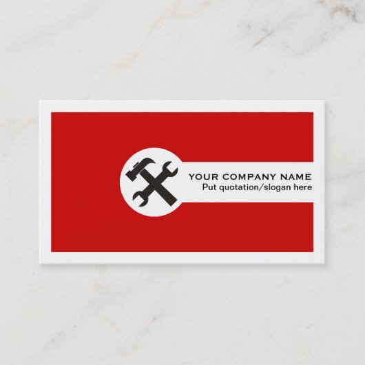 Wrench and hammer handyman construction red 名刺 (正面)