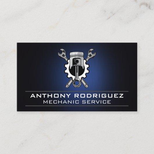 Wrenches Gear and Piston | Industrial Mechanic 名刺 (正面)