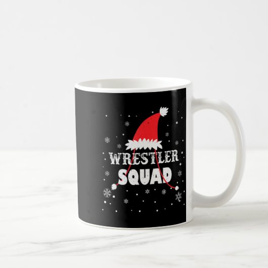 Wrestler Squad Christmas Wrestling Matching Xmas  コーヒーマグカップ (右)