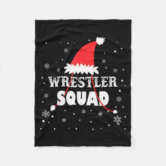 Wrestler Squad Christmas Wrestling Matching Xmas  フリースブランケット (正面)
