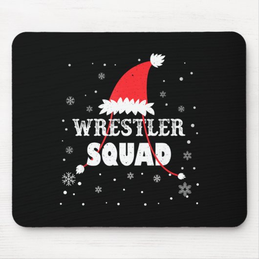 Wrestler Squad Christmas Wrestling Matching Xmas マウスパッド (正面)