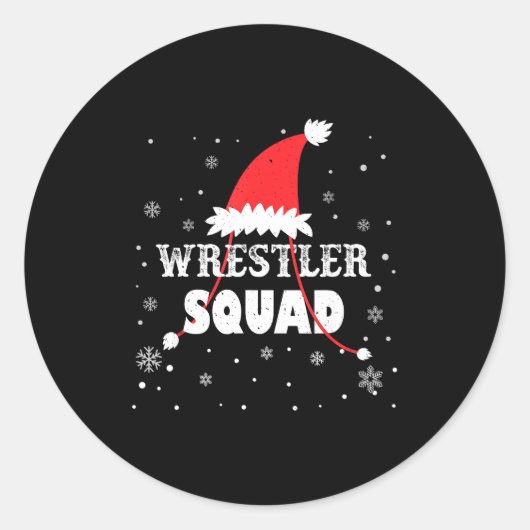 Wrestler Squad Christmas Wrestling Matching Xmas  ラウンドシール (正面)