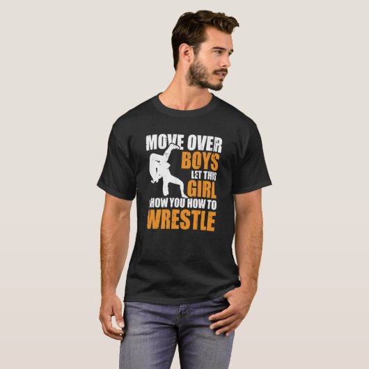 Wrestler Wrestle Move Over Boys Wrestling Tシャツ (正面フル)