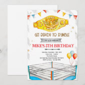 Wrestling Birthday party Invitation 招待状 (正面/裏面)