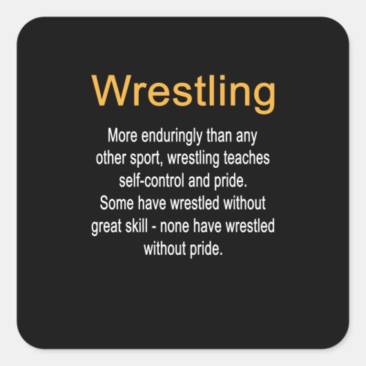 Wrestling Definition Self Control Coach スクエアシール (正面)