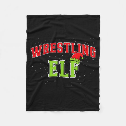 Wrestling Elf Christmas Family Matching Group Xmas フリースブランケット (正面)