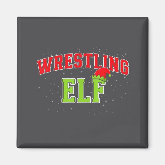 Wrestling Elf Christmas Family Matching Group Xmas マグネット (正面)