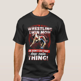 Wrestling Funny Best I'm A Wrestling Twin Mom Vint Tシャツ