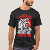 Wrestling Funny First Lesson in Wrestling Tシャツ (正面)
