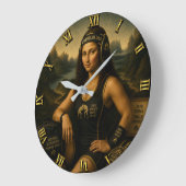 Wrestling Funny Mona Lisa ラージ壁時計 (傾斜)